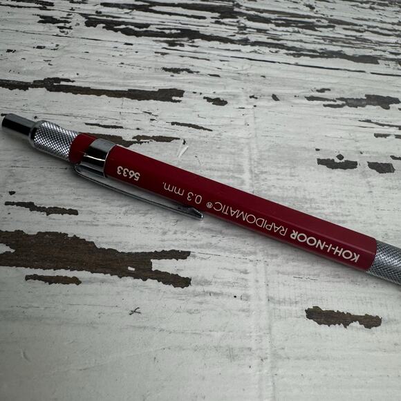 Vintage Koh-I-Noor Rapidomatic 0.3mm Red MECHANICAL DRAFTING PENCIL #5633 Sketch - Picture 4 of 8